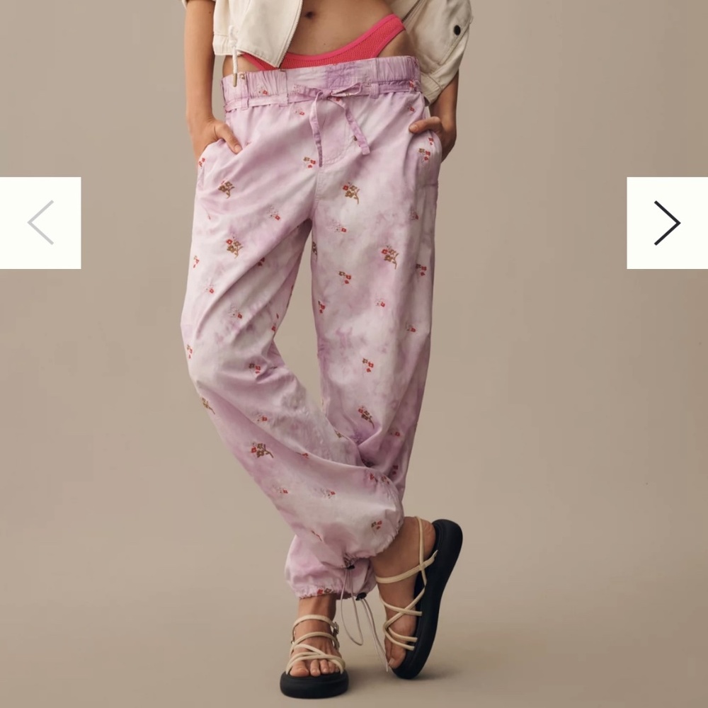 NWT Anthropologie Pilcro Ditsy Tie-Dye Parachute Pants